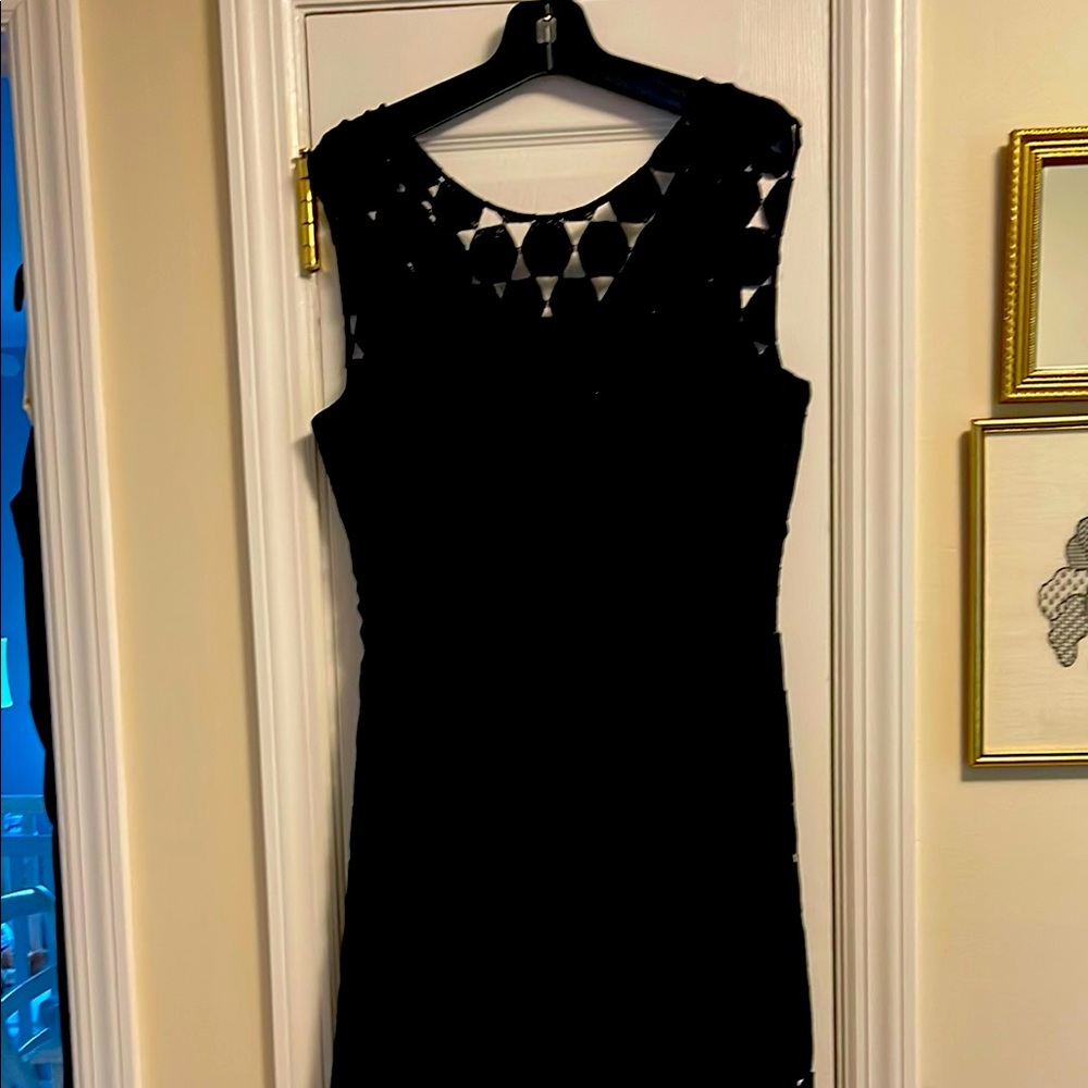 Milly Navy Blue Embellished 3/4 length  Dress